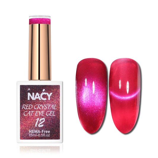 Nacy Red Crystal Cat Eye Gel 0.5oz Hema Free - 012