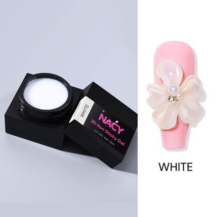 Nacy 3D Non Sticky Gummy Gel Art in Jar - White