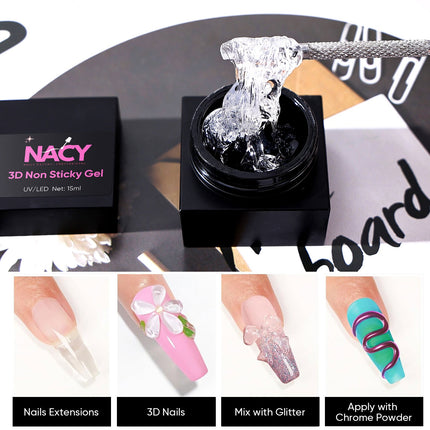 Nacy 3D Non Sticky Gummy Gel Art in Jar - White