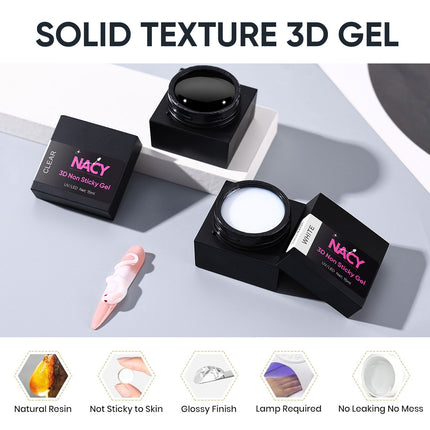 Nacy 3D Non Sticky Gummy Gel Art in Jar - White