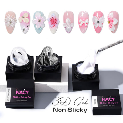Nacy 3D Non Sticky Gummy Gel Art in Jar - White