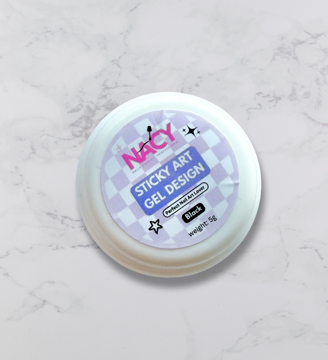Nacy 3D Sticky Gel Art Painting Design 5g - Black