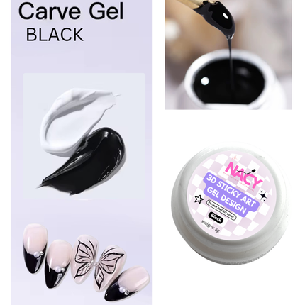 Nacy 3D Sticky Gel Art Painting Design 5g - Black