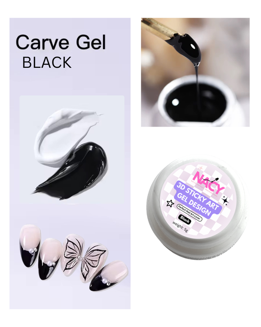Nacy 3D Sticky Gel Art Painting Design 5g - Black