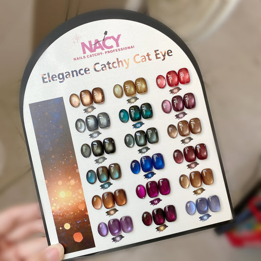 Nacy Elegance Full Set Ceramic Cat Eye Gel 0.5oz 18 Colors - Free 1 Color Display