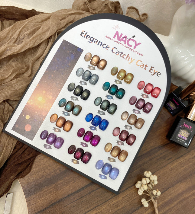 [ Coming Soon ] Nacy Full Set Ceramic Cat Eye Gel 0.5oz 18 Colors - Free 1 Color Display