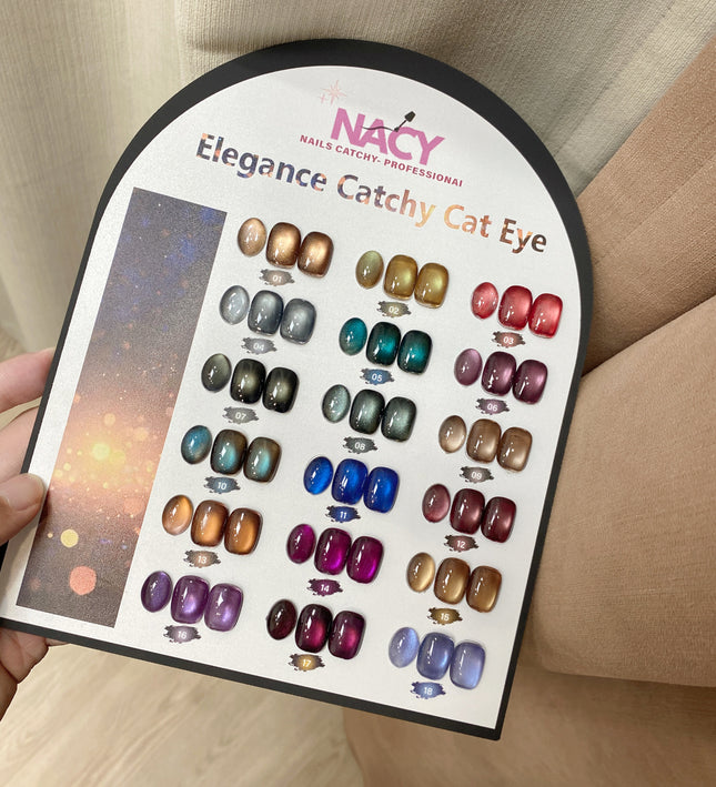 [ Coming Soon ] Nacy Full Set Ceramic Cat Eye Gel 0.5oz 18 Colors - Free 1 Color Display