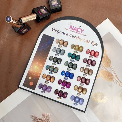 [ Coming Soon ] Nacy Full Set Ceramic Cat Eye Gel 0.5oz 18 Colors - Free 1 Color Display