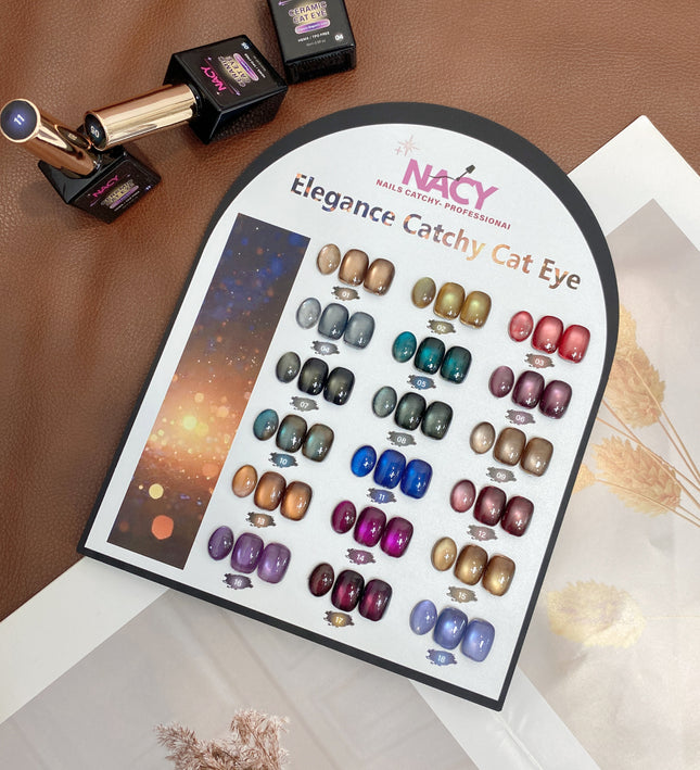 [ Coming Soon ] Nacy Full Set Ceramic Cat Eye Gel 0.5oz 18 Colors - Free 1 Color Display