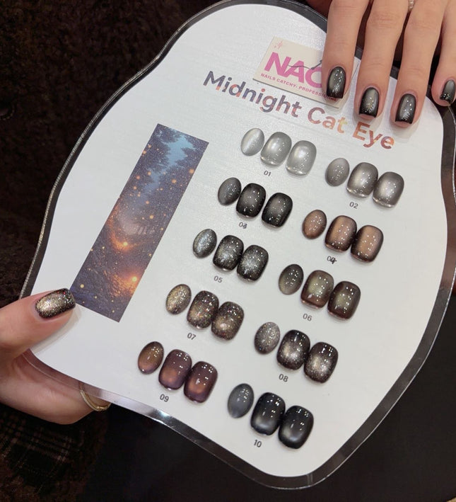 Nacy Full Set Midnight Cat Eye Gel Colors 10 Colors 0.5oz