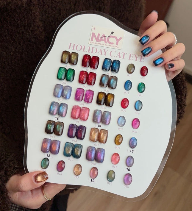 Nacy Full Set Holiday Cat Eye Gel Colors 18 Colors 0.5oz