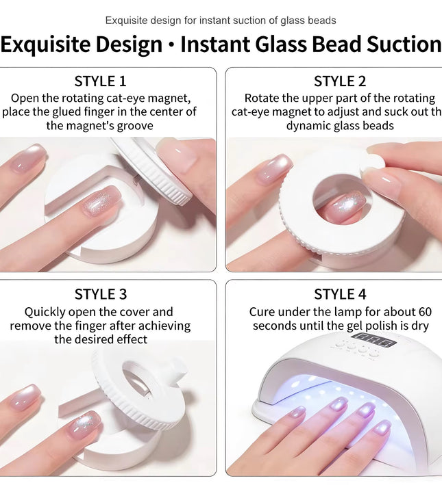 Rotating Magnet Moonlight Cat Eye- White