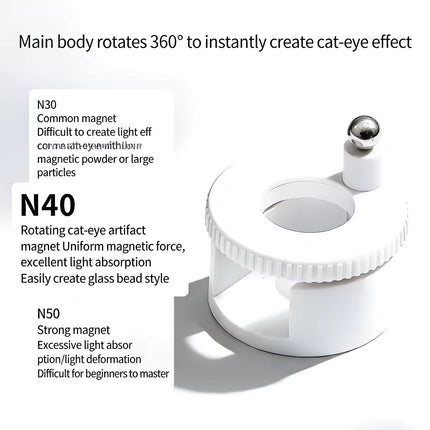 Rotating Magnet Moonlight Cat Eye- White