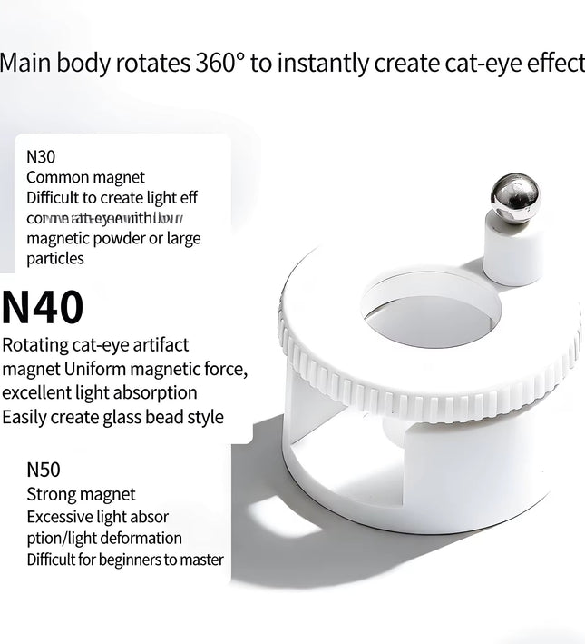 Rotating Magnet Moonlight Cat Eye- White