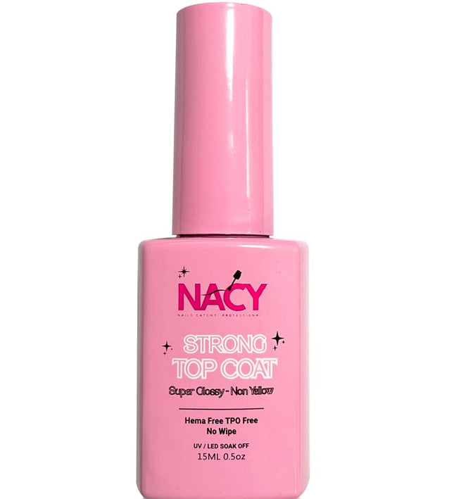 Nacy Super Shiny Strong Top Coat Non- Yellow No Wipe - Hema Free 0.5oz