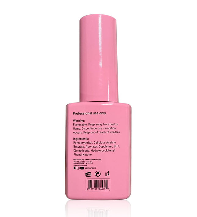 Nacy Super Shiny Strong Top Coat Non- Yellow No Wipe - Hema Free 0.5oz
