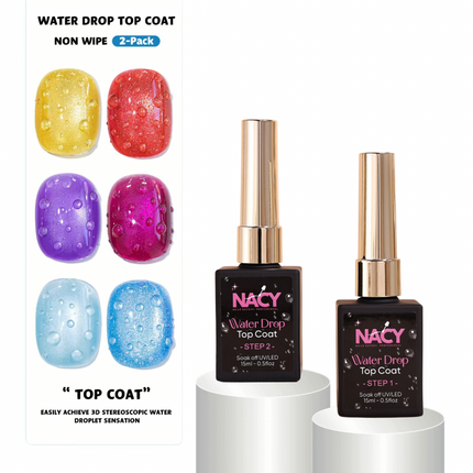 Nacy Water Drop Cat Eye Gel 0.5oz Top Coat-2 Steps Set