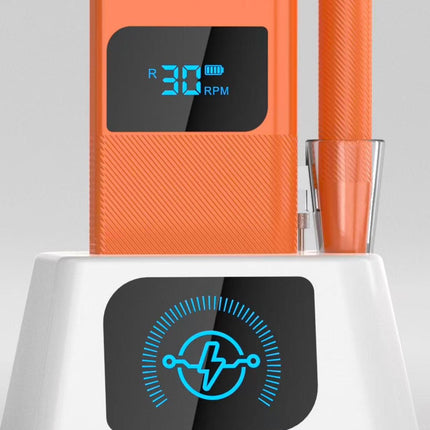 NACY Nail Drill Cordless Rechargeable High Speed w Handpiece -Orange