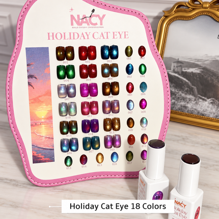 Nacy Full Set Holiday Cat Eye Gel Colors 18 Colors 0.5oz