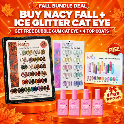 Fall Deal- Full Set Nacy Deluxe Fall Cat Eye 26 Colors 0.5oz / Free Display Chart & 4pcs Top Coat