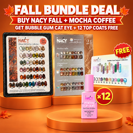 Fall Deal- Full Set Nacy Deluxe Fall Cat Eye 26 Colors 0.5oz / Free Display Chart & 4pcs Top Coat