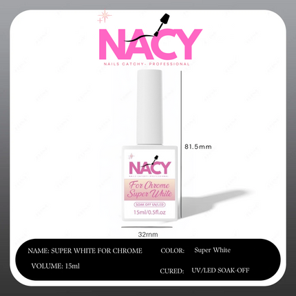 Nacy Set For Chrome Super Black/White Gel 0.5oz