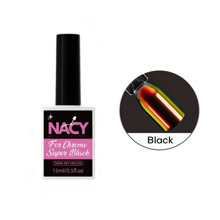 Nacy Set For Chrome Super Black/White Gel 0.5oz