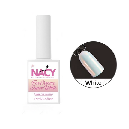 Nacy Set For Chrome Super Black/White Gel 0.5oz