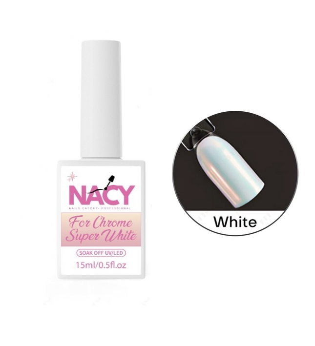 Nacy Set For Chrome Super Black/White Gel 0.5oz