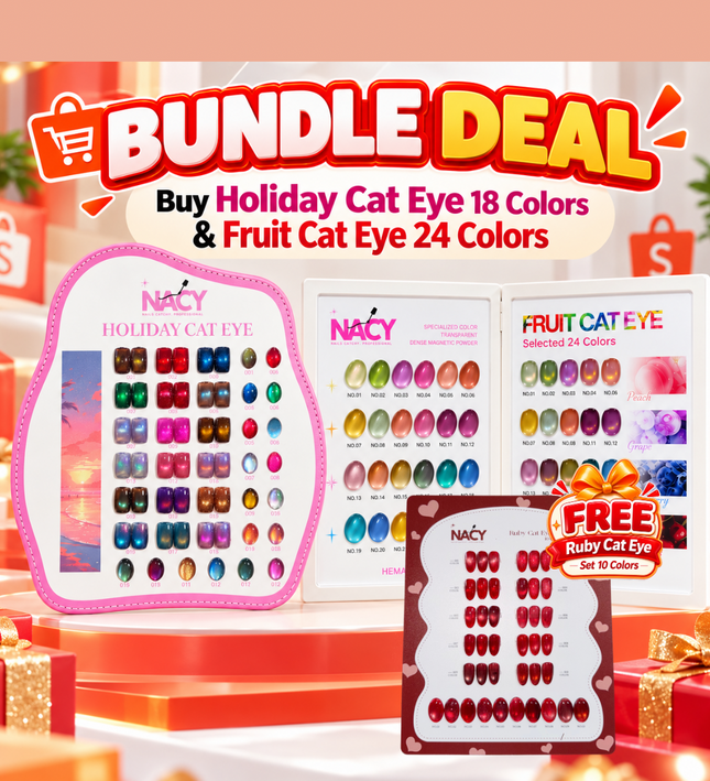Bundle Deal - Fruit Cat Eye 24 Colors + Holiday Cat Eye 18 Colors/ Free Ruby Cat Eye Set