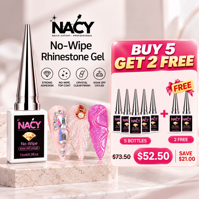 Bundle Deal- Nacy No-Wipe Rhinestone Gel 0.5oz