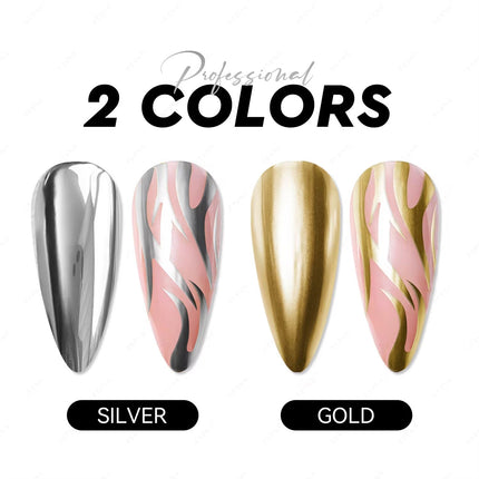 NACY Metallic Painting Liner Gel Silver Mirror Effect 15ml