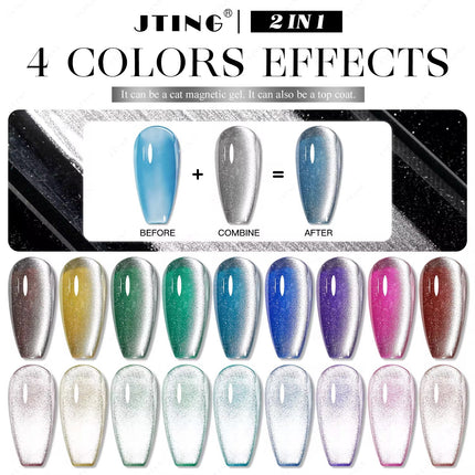 Nacy Silver Moon Cat Eye Gel set 4 Colors / W Color Chart