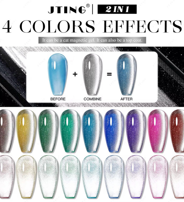 Nacy Silver Moon Cat Eye Gel set 4 Colors / W Color Chart