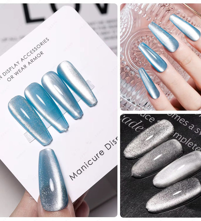 Nacy Silver Moon Cat Eye Gel set 4 Colors / W Color Chart
