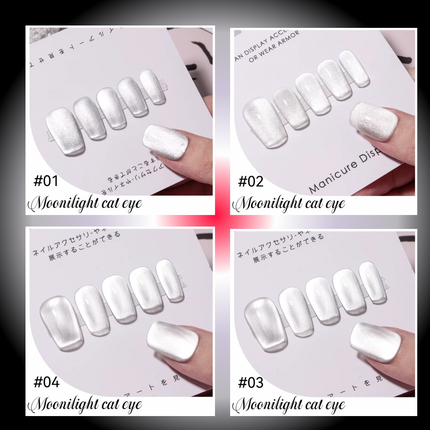 Nacy Silver Moon Cat Eye Gel set 4 Colors / W Color Chart