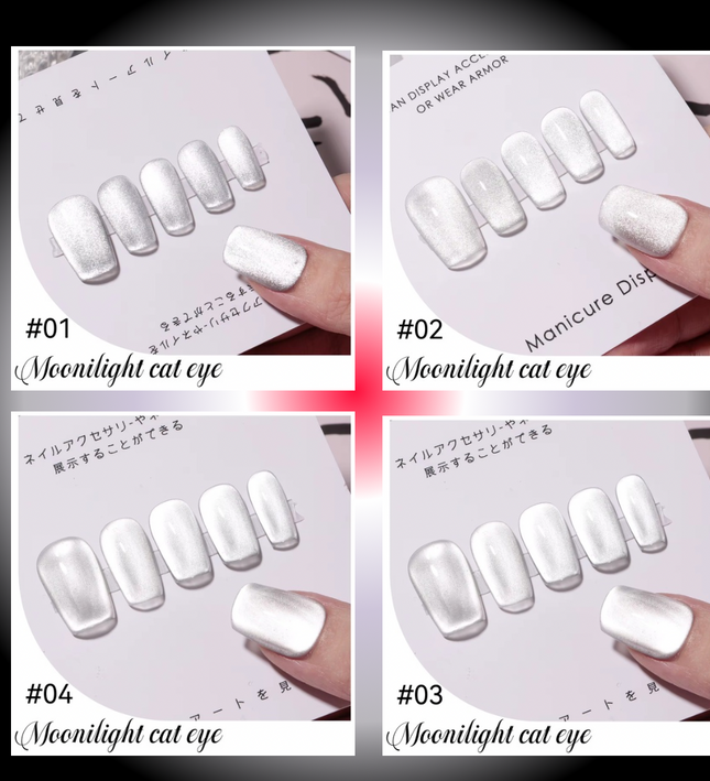 Nacy Silver Moon Cat Eye Gel set 4 Colors / W Color Chart