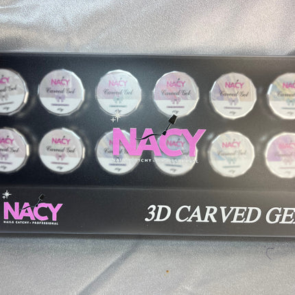 Set NACY 3D Carved Gel - 12 Colors