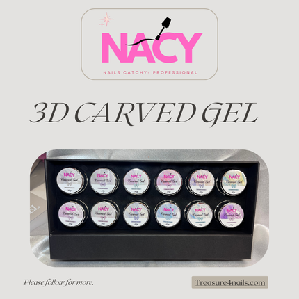 Set NACY 3D Carved Gel - 12 Colors