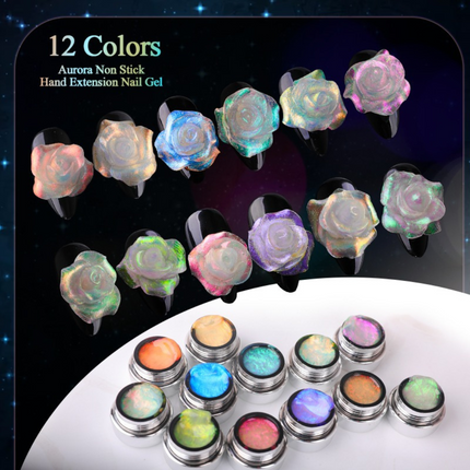 Set NACY 3D Auora Carved Gel - 12 Colors
