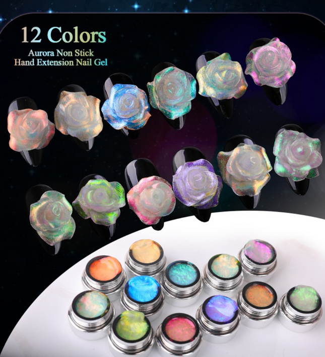 Set NACY 3D Auora Carved Gel - 12 Colors