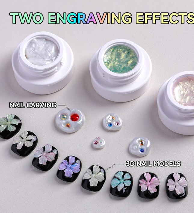 Set NACY 3D Carved Gel - 12 Colors