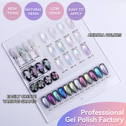 Set NACY 3D Carved Gel - 12 Colors