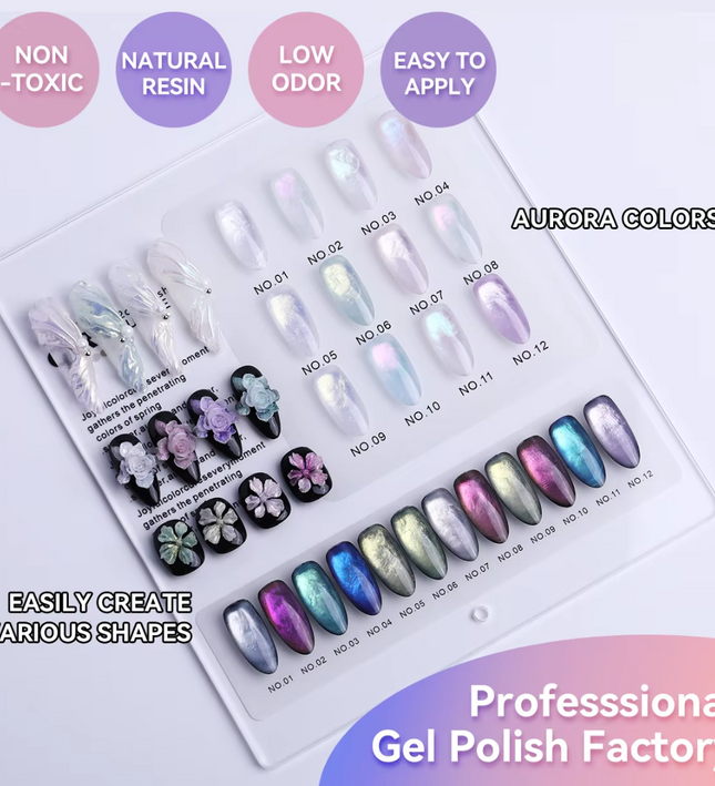 Set NACY 3D Carved Gel - 12 Colors