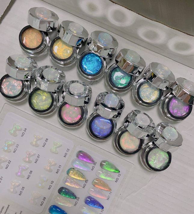 Set NACY 3D Auora Carved Gel - 12 Colors