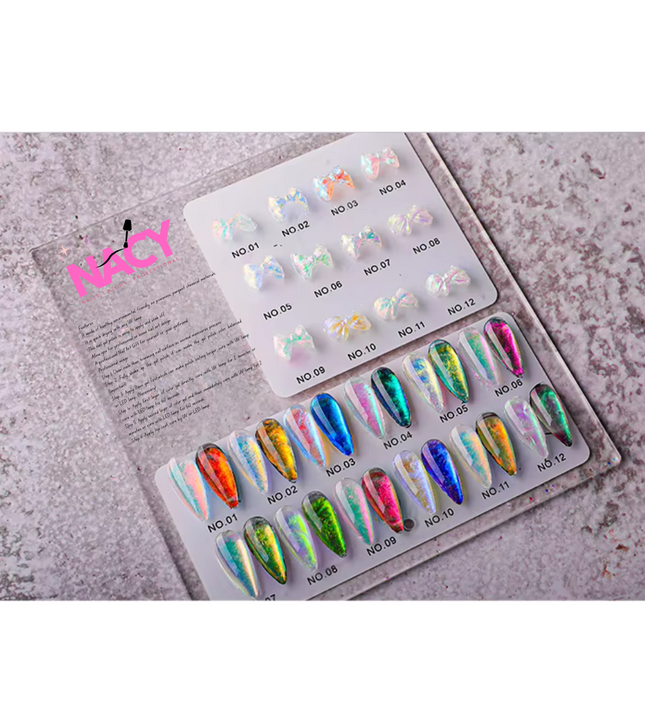 Set NACY 3D Auora Carved Gel - 12 Colors